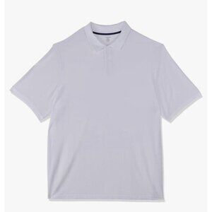 Men's White Polo Shirt 4XL Collared Big and Tall Pique Golf T-Shirt Top, New Tag